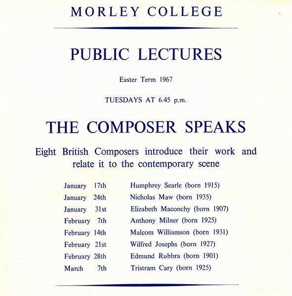 File:Morley College flyer for The Composer Speaks 1967.jpg